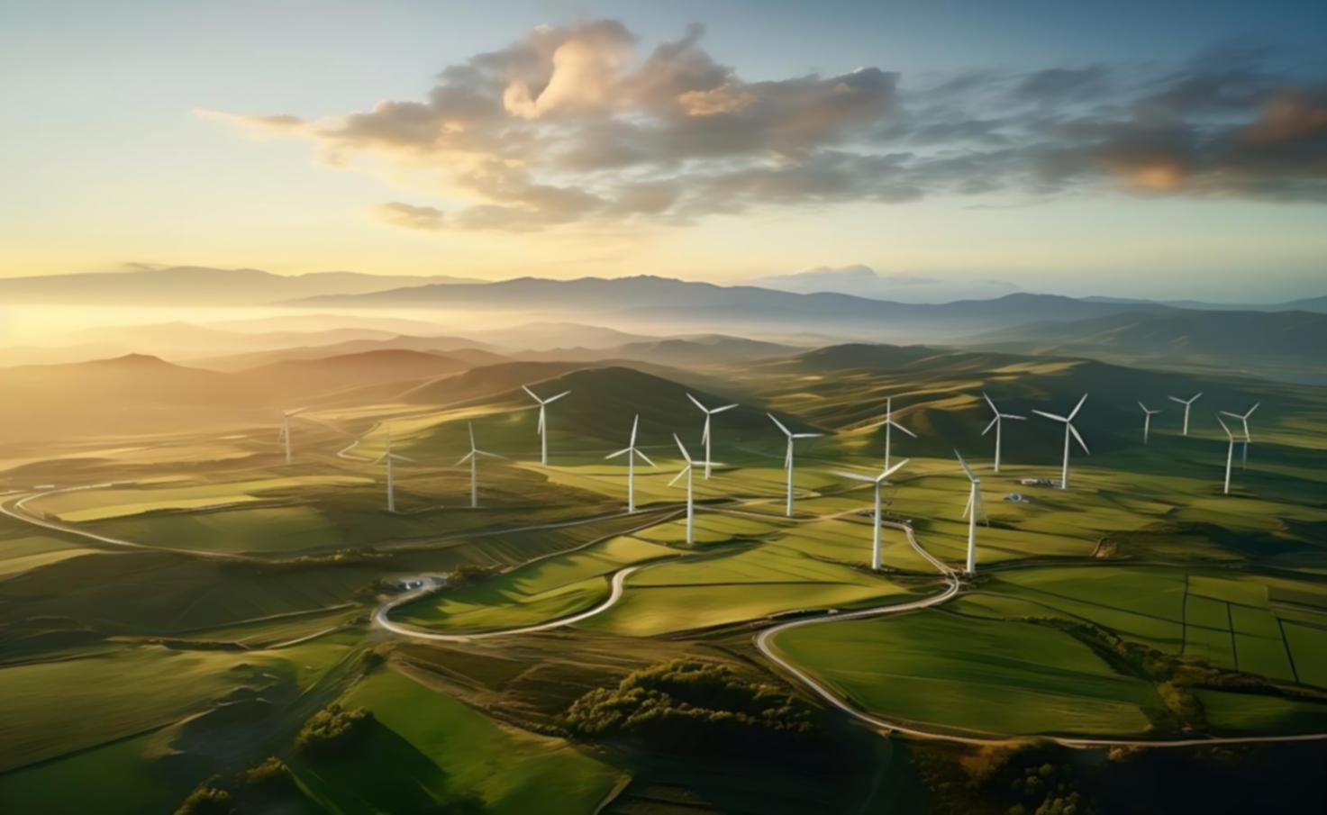 Central hidroeléctrica con turbinas y canales de agua en operación